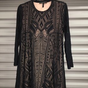 BCBG black lace dress.